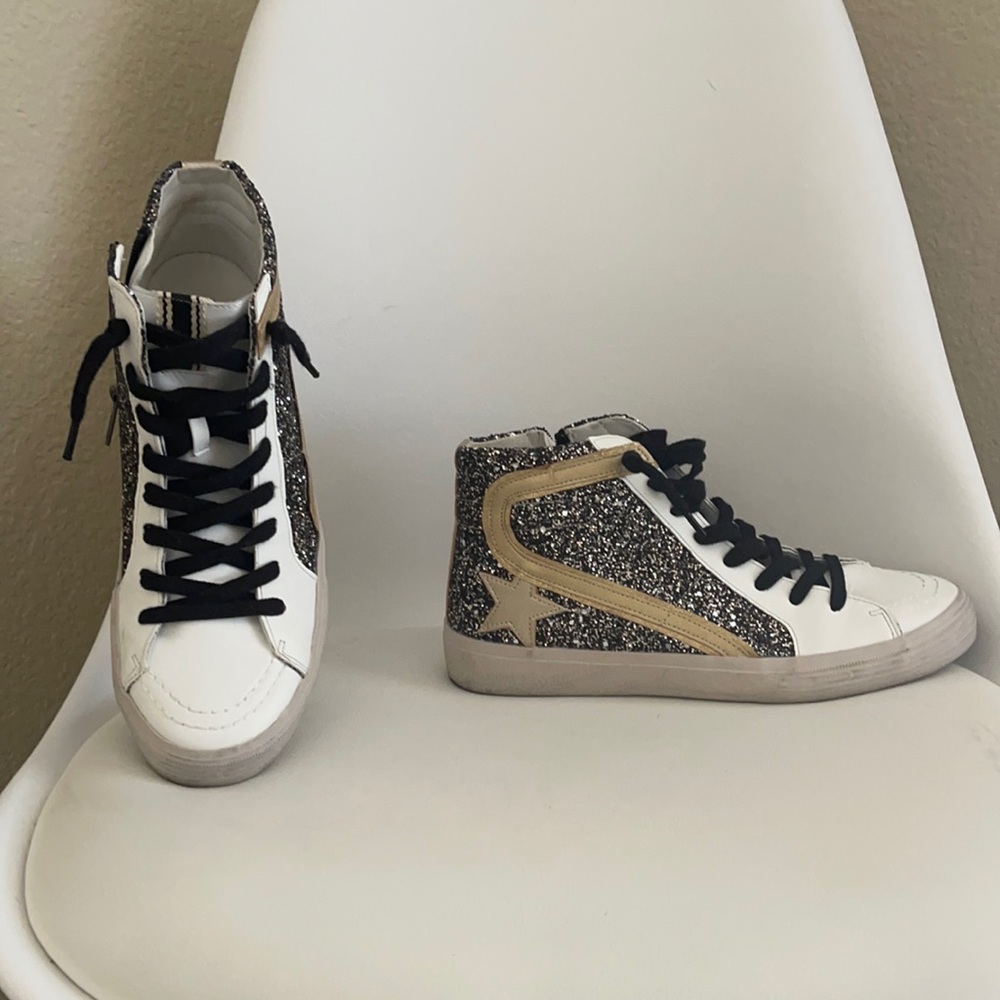 Shu Shop High Top Glitter Sneakers Size 9 Womens